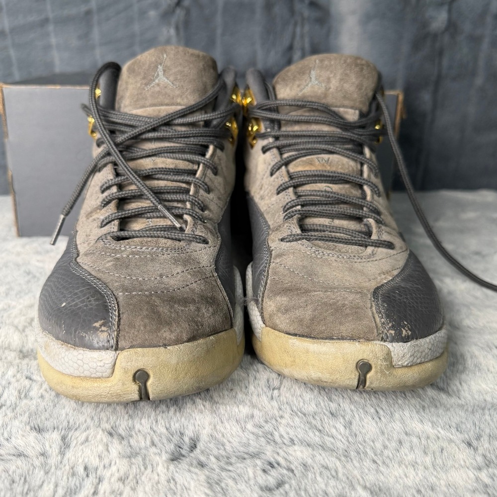 Jordan 12 Retro Dark Grey Wolf Grey Gold Mens Basketball Shoes 130690-005 Size 9 - Picture 3 of 11